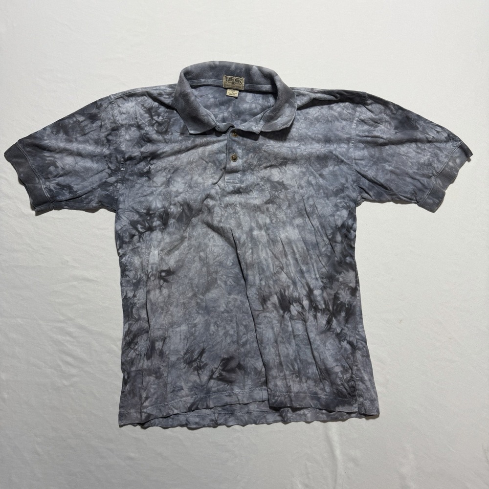 Fairway Blues Vintage Golf Polo Shirt Mens M Gray Black Tie Dye Acid Wash USA